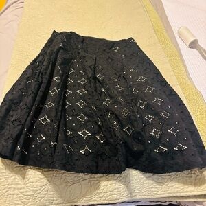 Banana Republic Black Embellished Mini Skater Skirt